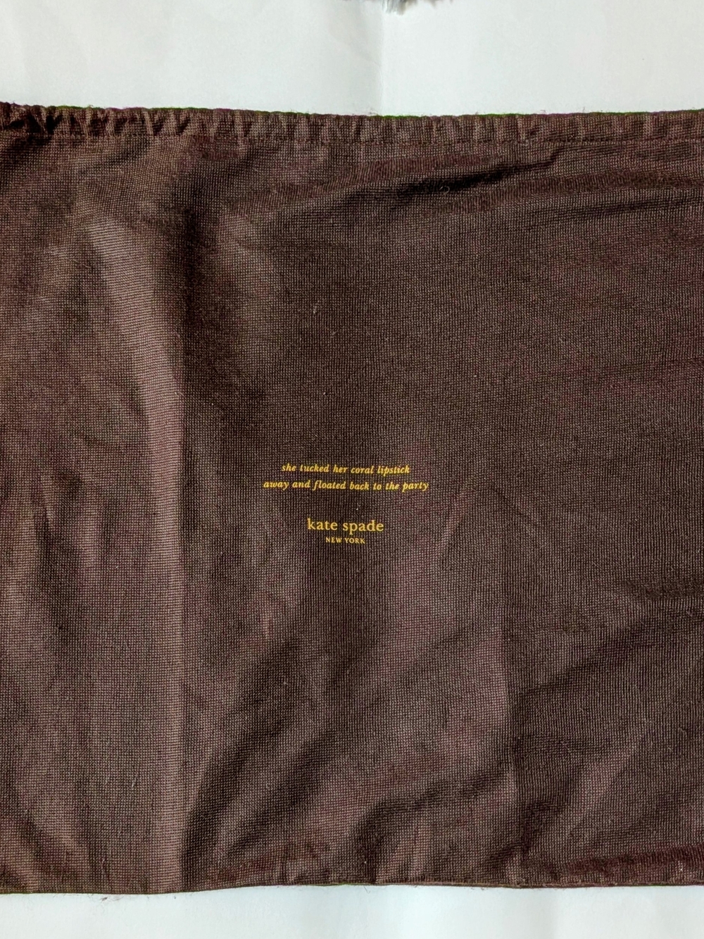 kate spade Brown Dust Bag with Gold Foil Logo